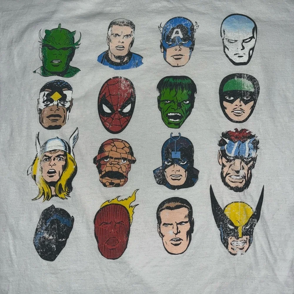 Vintage Marvel Faces Graphic T-Shirt - Picture 2 of 5
